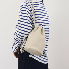 Shrunken leather drawstring shoulder bag